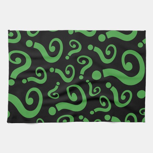 Groen vraagteken theedoek (Horizontaal)