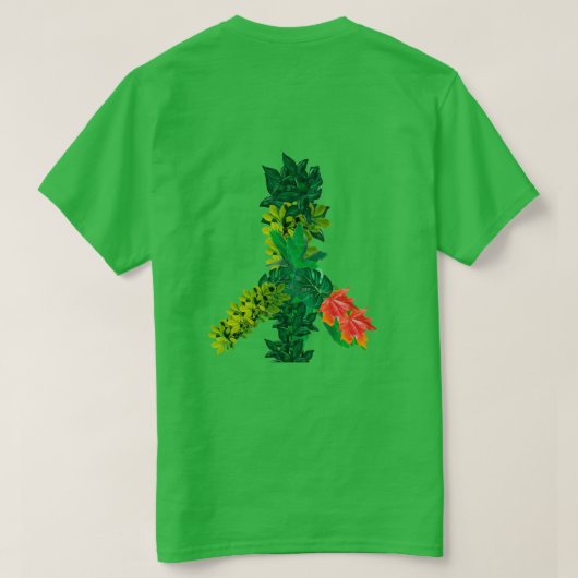 Groen Vredesbord T-shirt (Design achterkant)