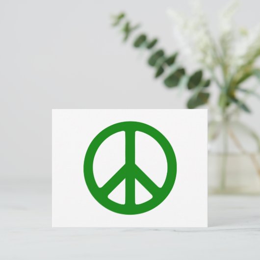 Groen vredessymbool briefkaart (Staand voorkant)