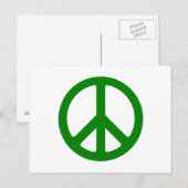 Groen vredessymbool briefkaart (Voorkant / Achterkant)