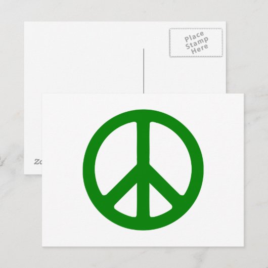 Groen vredessymbool briefkaart (Voorkant / Achterkant)