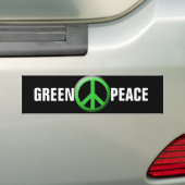 Groen vredessymbool bumpersticker (Op auto)