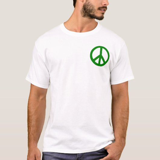 Groen vredessymbool t-shirt (Voorkant)