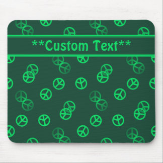 Groen vredesteken met aangepaste tekst muismat