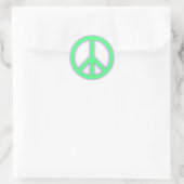 Groen vredesteken ronde sticker (Tas)