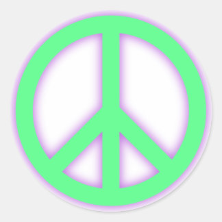 Groen vredesteken ronde sticker