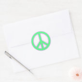Groen vredesteken ronde sticker (Envelop)