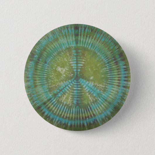 Groen Vredesteken Tie Dye Flair Button (Voorkant)