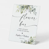 Groen Vrijgezellenfeest Bloem Bar Teken Reclamebord Met Voetstuk (Voorkant)