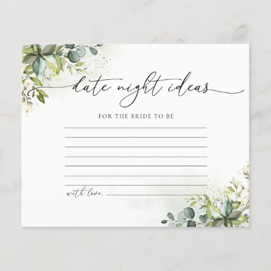 Groen Vrijgezellenfeest Datum Nacht Ideeën Kaart (Voorkant)