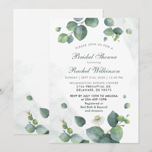 Groen Vrijgezellenfeest Eucalyptus Succulent Kaart (Voorkant / Achterkant)