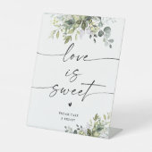 Groen Vrijgezellenfeest Liefde Is Lief Teken Reclamebord Met Voetstuk (Voorkant)