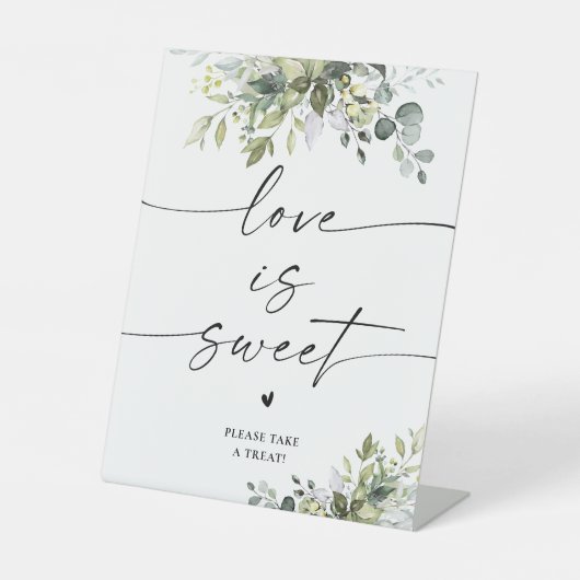 Groen Vrijgezellenfeest Liefde Is Lief Teken Reclamebord Met Voetstuk (Voorkant)