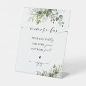 Groen Vrijgezellenfeest Mimosa Bar Sign Reclamebord Met Voetstuk (Voorkant)