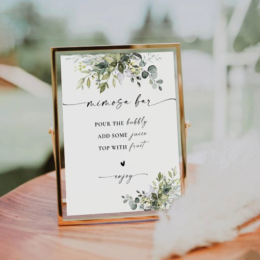 Groen Vrijgezellenfeest Mimosa Bar Sign Reclamebord Met Voetstuk