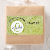 Groen Vrijgezellenfeest Monogram Papieren label Na (Insitu)