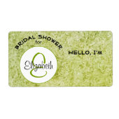 Groen Vrijgezellenfeest Monogram Papieren label Na (Voorkant)