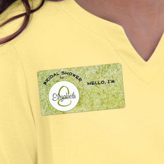 Groen Vrijgezellenfeest Monogram Papieren label Na