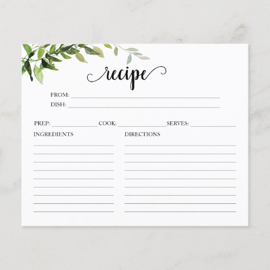 Groen Vrijgezellenfeest Recept Kaarten (Voorkant)