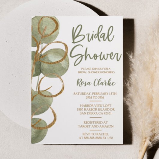 Groen Vrijgezellenfeest van eucalyptus en goudolie Kaart