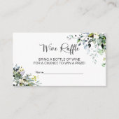 Groen Vrijgezellenfeest Wijn Raffle Spel Informatiekaartje (Voorkant)