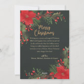 Groen Vrolijk Kerstfeest 1 foto Botanisch groen Feestdagenkaart (Achterkant)