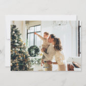 Groen Vrolijk Kerstfeest 4 Fotocollage Horizontaal Feestdagenkaart (Achterkant)