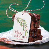 Groen Vrolijk Kerstfeest Cadeaulabel