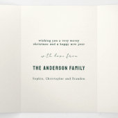 Groen  Vrolijk Kerstfeest Multiphoto Drieluik Wenskaart (Binnenkant midden)