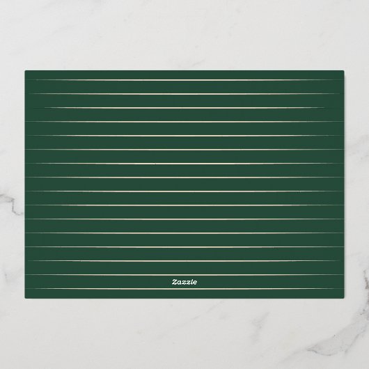 Groen Vrolijk Kerstmis Bow Brons Folie Vakantie Ka Folie Feestdagenkaart (Achterkant)