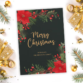 Groen Vrolijk Kerstmis Groen Vlak Vakantie Kaart