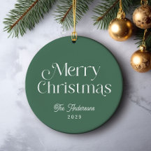 Groen Vrolijk Kerstmis Modern Type Foto