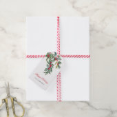 Groen Vrolijk Kerstmis Waterverf Script Familie Cadeaulabel (Met Touw)