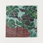 Groen Vrouw, illustratie. Wandkleed (Voorkant (horizontaal))