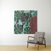 Groen Vrouw, illustratie. Wandkleed (In situ)