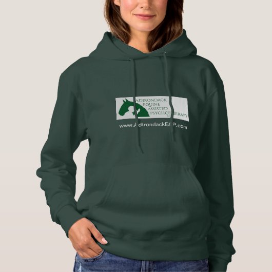 Groen vrouwelijk sweatshirt met EAP-Adk-logo (Voorkant)