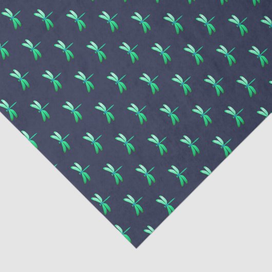  groen vuurvliegpatroon op blauw tissuepapier (Detail)