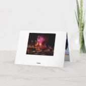 Groen Vuurwerk over de Lichten van het Plein van Feestdagen Kaart (Achterkant)