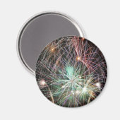 Groen vuurwerk 's nachts magneet (Voorkant / Achterkant)