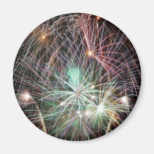 Groen vuurwerk 's nachts magneet (Voorkant)