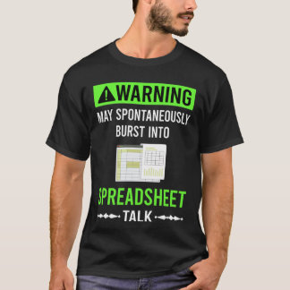 Groen Waarschuwing Spreadsheets T-shirt