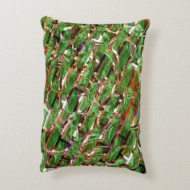 Groen wandeffect en zeepelt zalmkleur? accent kussen (Achterkant (Verticaal))