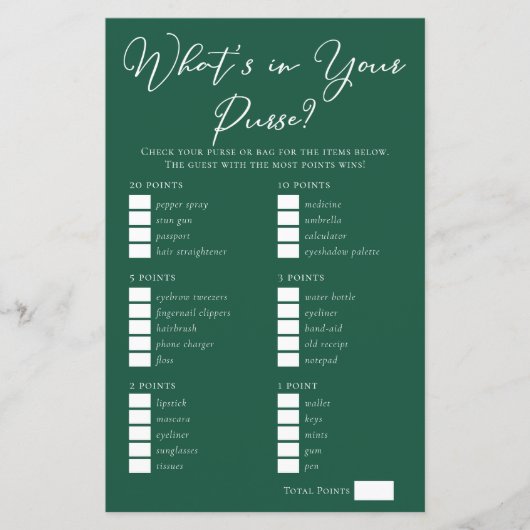 Groen Wat zit er in je portemonnee Vrijgezellenfee (Voorkant)