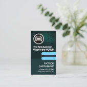 Groen water druppels blauwe tabletten auto-uitwas visitekaartje (Staand voorkant)