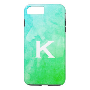Groen / Water Kleur / Monogram iPhone 8/7 Plus Hoesje
