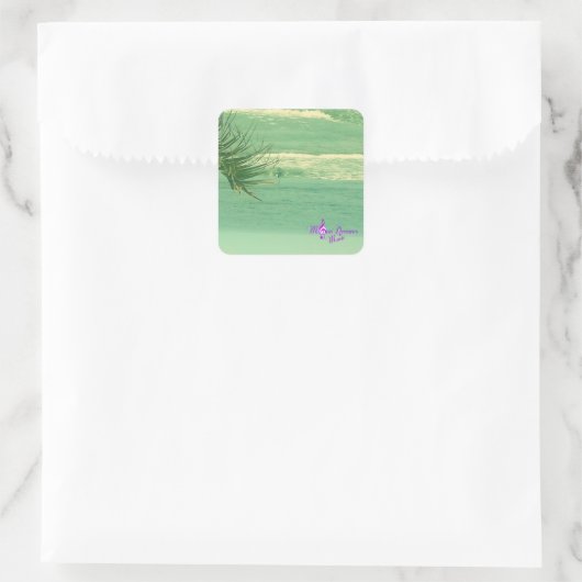 Groen Water Ocean Square Sticker (Tas)