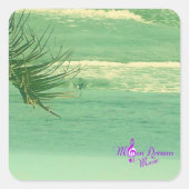 Groen Water Ocean Square Sticker (Voorkant)