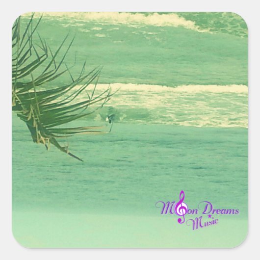 Groen Water Ocean Square Sticker (Voorkant)