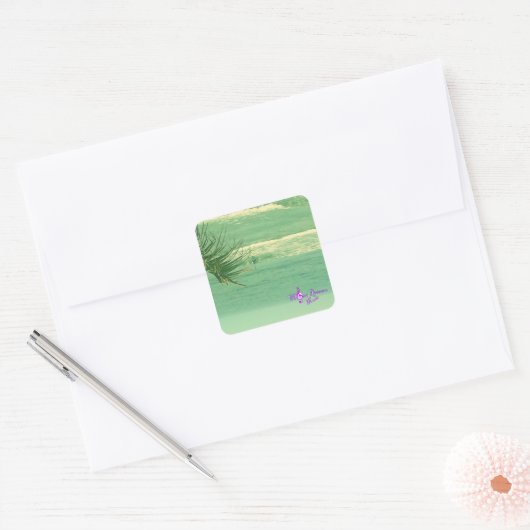 Groen Water Ocean Square Sticker (Envelop)