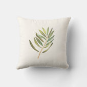 Groen Watercolor Blad Kussen (Achterkant)